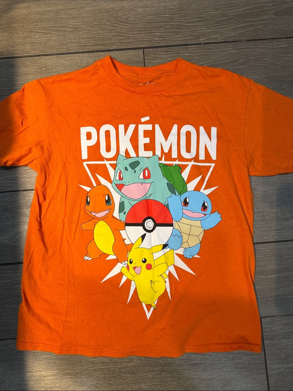 Kids' Orange Pokémon  Graphic Tee with Pikachu size Small 8